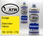Preview: Dodge, Detonator Yellow, YB / EYB / 178: 400ml Sprühdose + 400ml Klarlack - Set, von ATW Autoteile West.